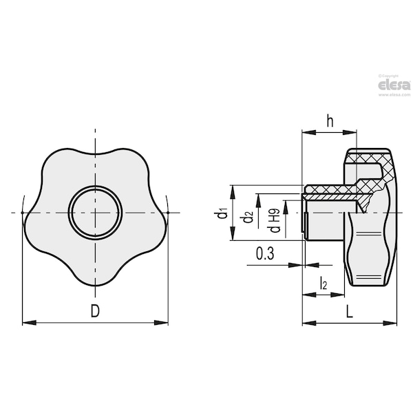 Black-oxide Steel Boss, Plain Hole, With Cap, VCT.74 A-16-C2